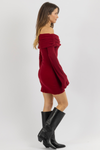 RUBI BURGUNDY MINI DRESS