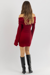 RUBI BURGUNDY MINI DRESS