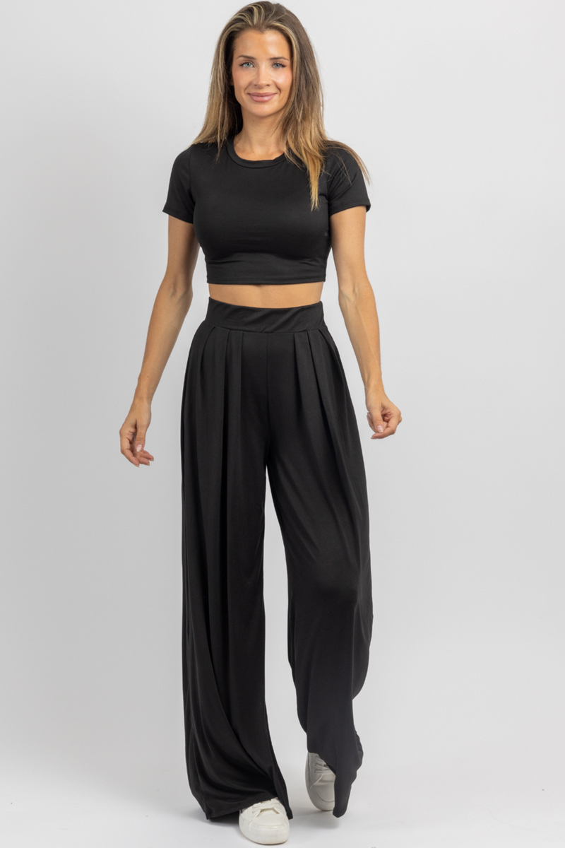 BUTTER SOFT BLACK PALAZZO PANT SET *BACK IN STOCK*