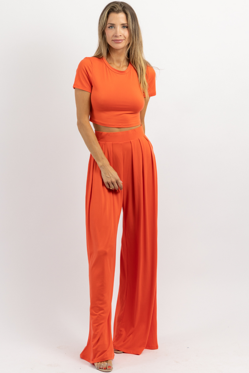 BUTTER SOFT GRAPEFRUIT PALAZZO PANT SET *BACK IN STOCK*