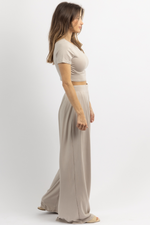 BUTTER SOFT OATMEAL CROP PALAZZO PANT SET  *BACK IN STOCK*