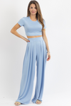 BUTTER SOFT BABY BLUE PALAZZO PANT SET *BACK IN STOCK*