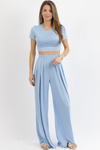 BUTTER SOFT BABY BLUE PALAZZO PANT SET *BACK IN STOCK*