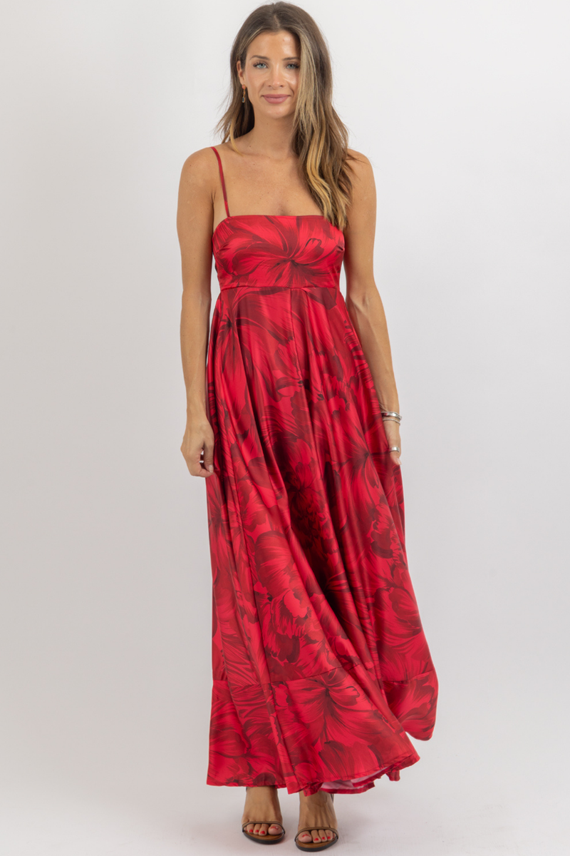 CADENCE RED FLORAL DRESS