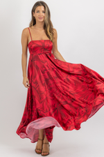 CADENCE RED FLORAL DRESS