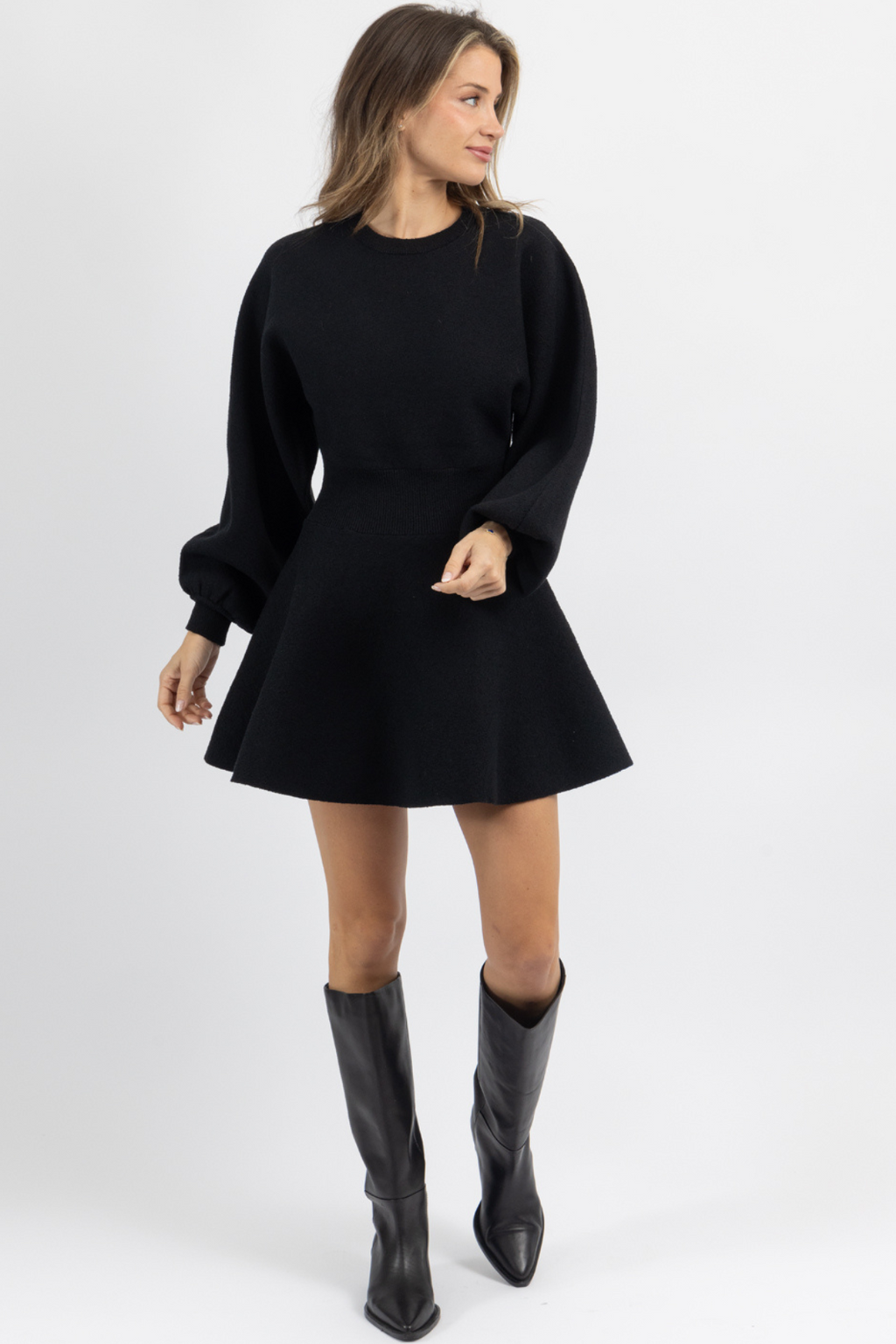 CANNES BLACK SWEATER DRESS *RESTOCK COMING SOON*