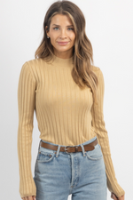 CAPSULE BEIGE RIBBED KNIT TOP *BACK IN STOCK*