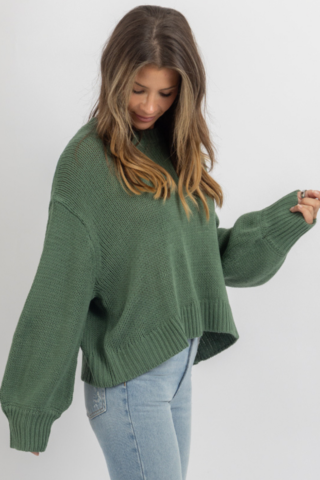 CAPSULE GREEN KNIT TOP