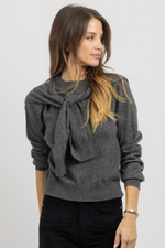 FELIX CHARCOAL SHOULDER SWEATER
