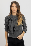 FELIX CHARCOAL SHOULDER SWEATER