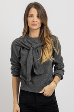 FELIX CHARCOAL SHOULDER SWEATER