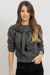 FELIX CHARCOAL SHOULDER SWEATER