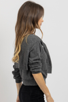 FELIX CHARCOAL SHOULDER SWEATER