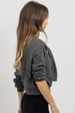 FELIX CHARCOAL SHOULDER SWEATER