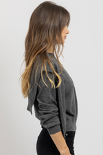 FELIX CHARCOAL SHOULDER SWEATER