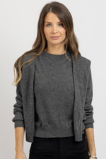 FELIX CHARCOAL SHOULDER SWEATER