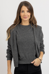 FELIX CHARCOAL SHOULDER SWEATER