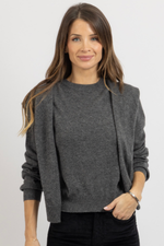 FELIX CHARCOAL SHOULDER SWEATER