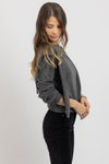 FELIX CHARCOAL SHOULDER SWEATER