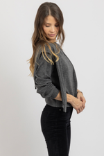 FELIX CHARCOAL SHOULDER SWEATER