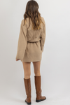 CHARLEY TAN FRINGED SWEATER MINI DRESS