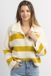 CHELSEY MUSTARD COLLAR CONTRAST SWEATER