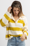 CHELSEY MUSTARD COLLAR CONTRAST SWEATER
