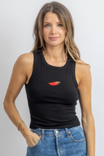 CHILI BLACK BEADED TANK