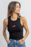 CHILI BLACK BEADED TANK