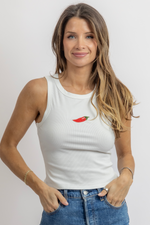 CHILI WHITE BEADED TANK