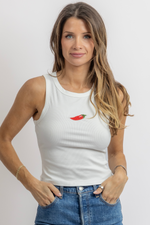 CHILI WHITE BEADED TANK