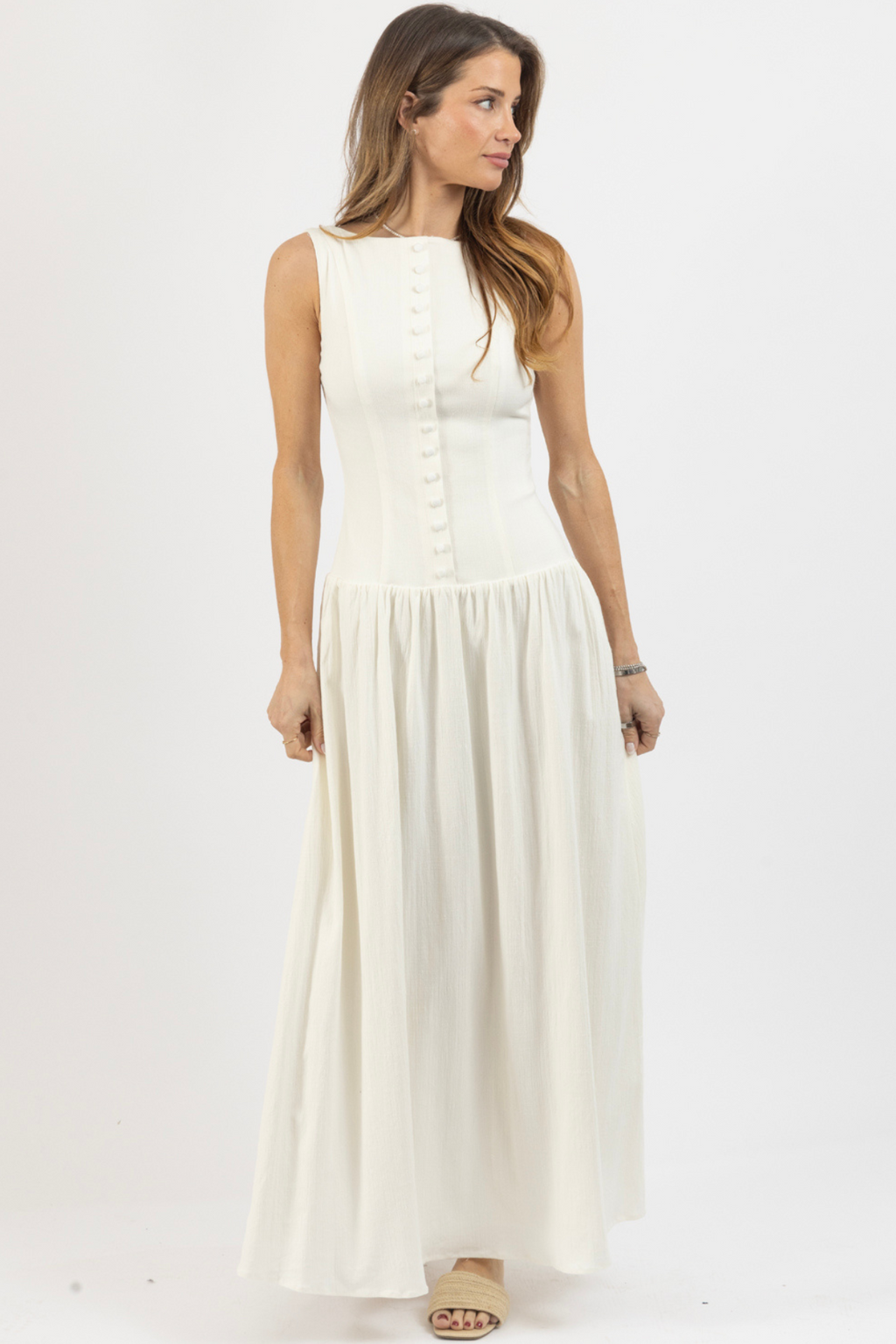 CHLOE WHITE LINEN DRESS