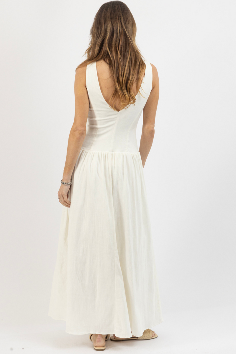 CHLOE WHITE LINEN DRESS