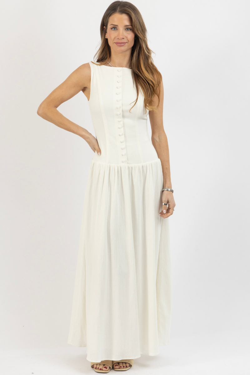 CHLOE WHITE LINEN DRESS