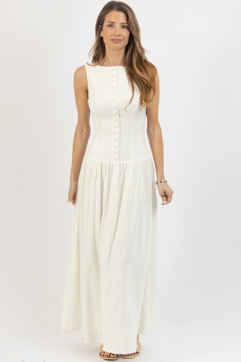 CHLOE WHITE LINEN DRESS