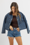 COCOA COLLAR DENIM JACKET