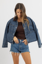 COCOA COLLAR DENIM JACKET