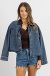 COCOA COLLAR DENIM JACKET