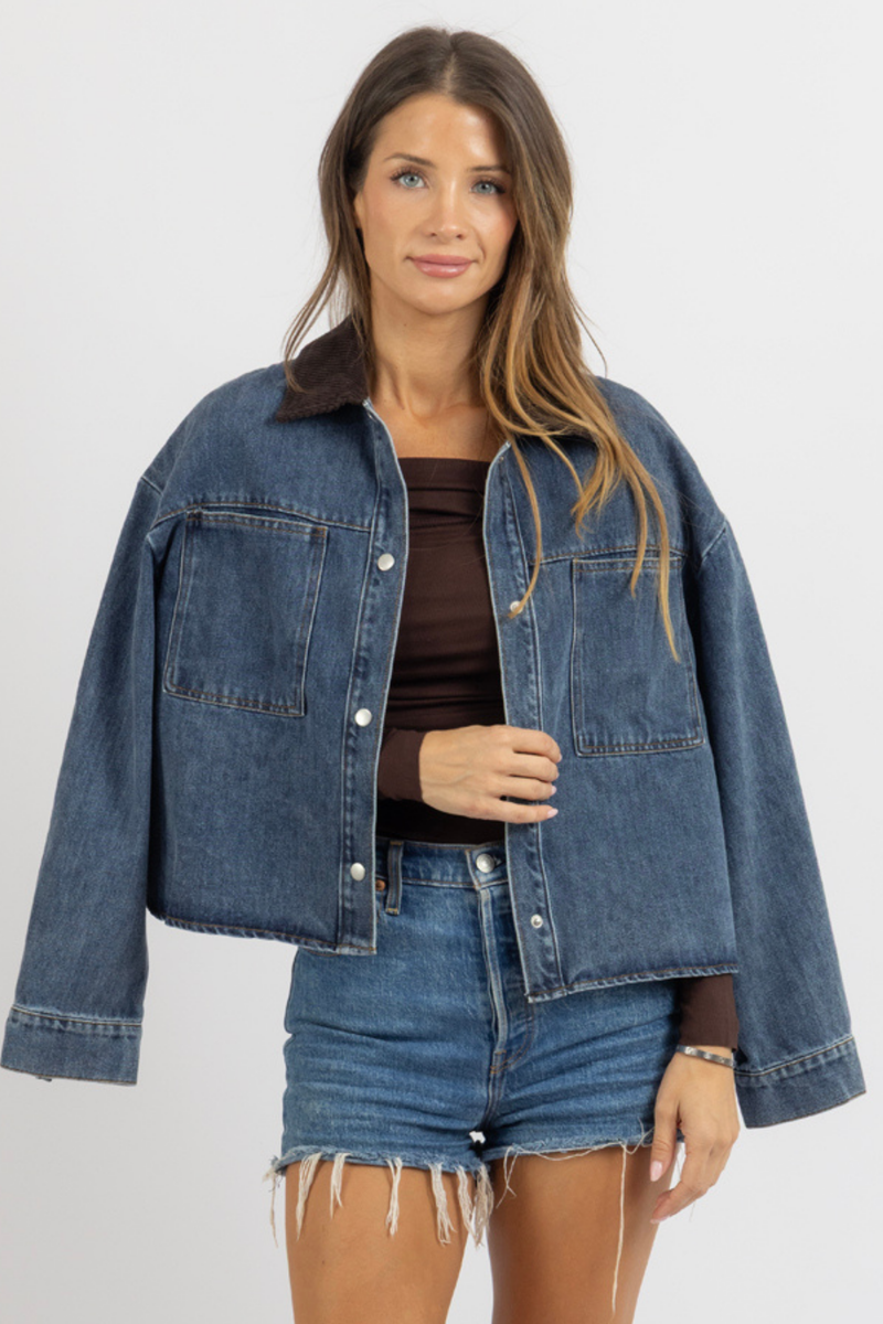 COCOA COLLAR DENIM JACKET
