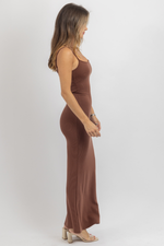 CHOCO RIBBED STAPLE MAXI DRESS