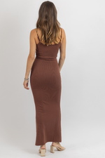 CHOCO RIBBED STAPLE MAXI DRESS