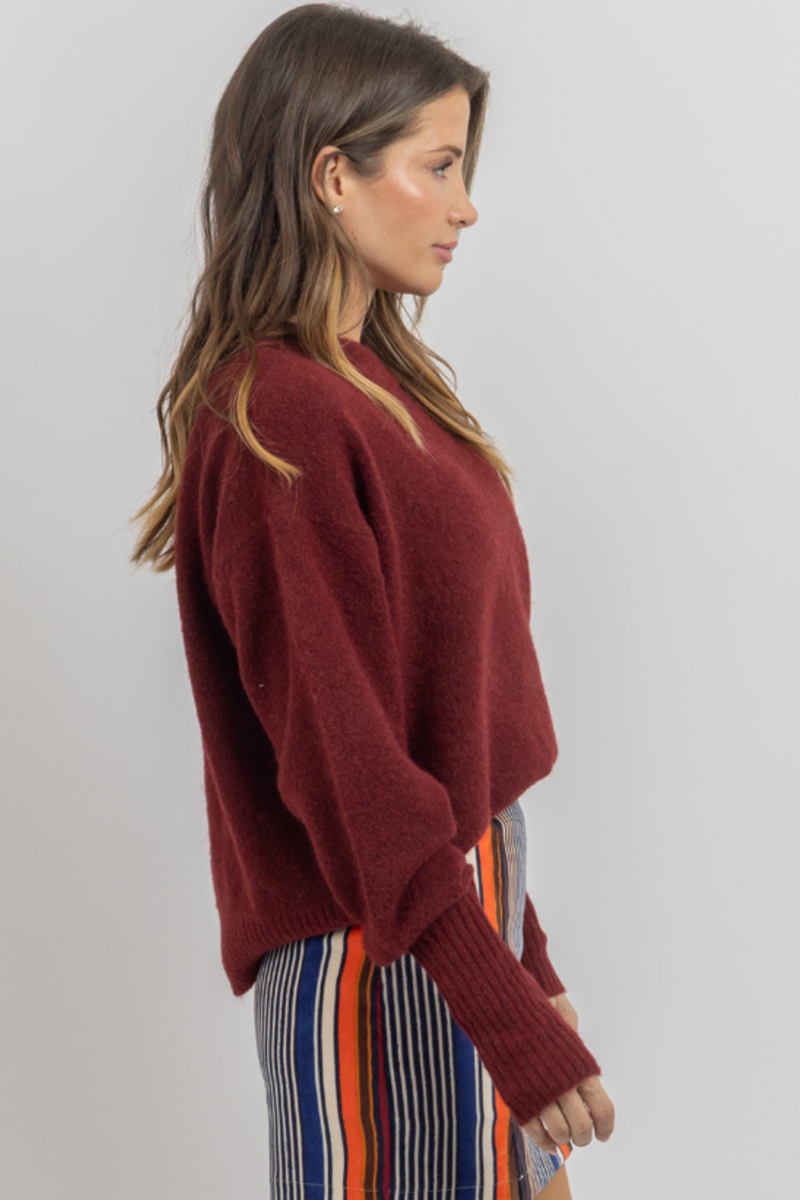 CLARA BURGUNDY SWEATER