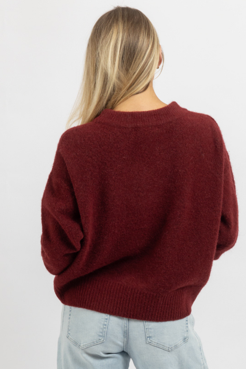 CLARA BURGUNDY SWEATER