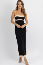 CLIO CONTRAST STRAPLESS DRESS *RESTOCK COMING SOON*