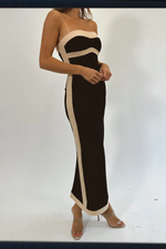 CLIO CONTRAST STRAPLESS DRESS *BACK IN STOCK*