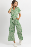COCO GREEN BUTTON + BELT JUMPSUIT