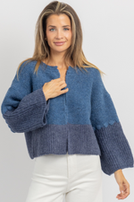 COFFEE CHAT BLUE SWEATER *BACK IN STOCK*