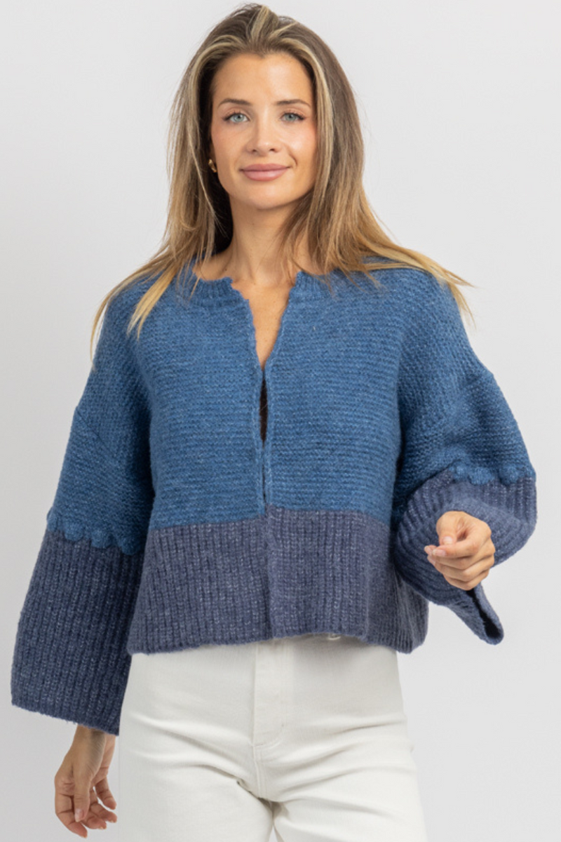COFFEE CHAT BLUE SWEATER *BACK IN STOCK*