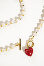 PEARL HEART PENDANT NECKLACE