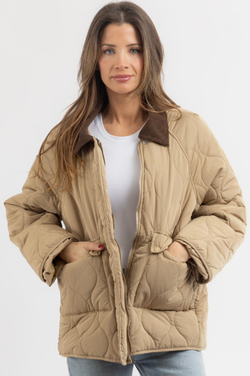 QUINN QUILTED CONTRAST JACKET